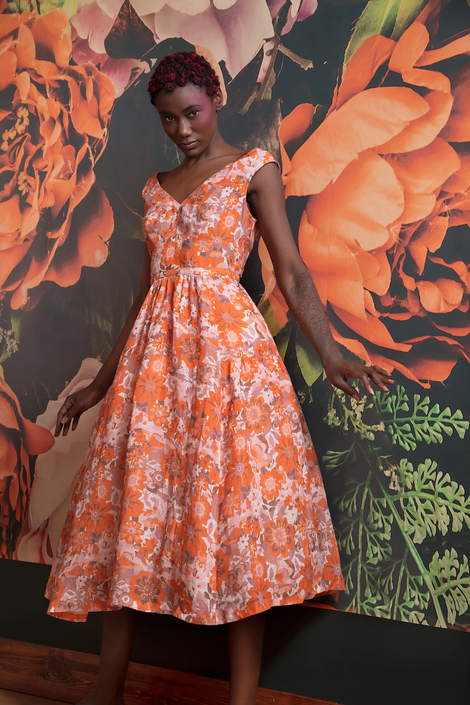 This midi dress is exclusively available at Anthropologie.